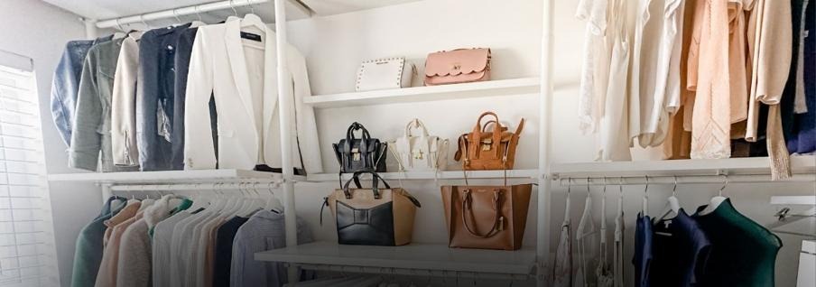 Curated wardrobe of clothing, handbags and accessories